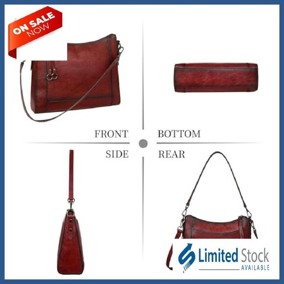 Genuine Leather Crossbody Bag with Adjustable Straps, Medium Hobo Purse - Picture 5 of 8